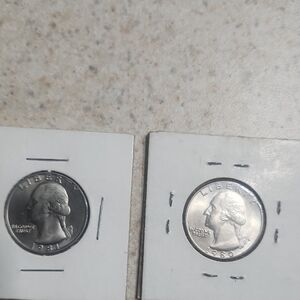 1980 and 1981 proof quarter error coins